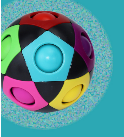 Decompression Soccer Rainbow Ball Magic Cube 12-hole Intellectual Toys Deals DealSniper.net Black