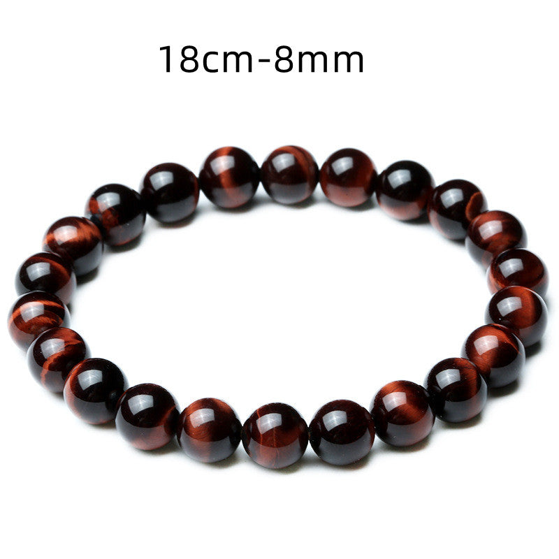 Vintage Style 8mm Red Tiger Eye Bracelet Anti-fatigue Jewelry dealsniper-net Tiger eye 8mm 18cm