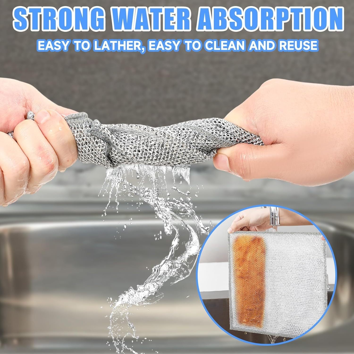30PCS Multipurpose Wire Dishwashing Rags Kitchen DealSniper.net