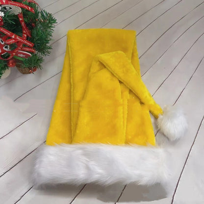 Extra Long Christmas Santa Hat Plush Christmas Decorations Holidays DealSniper.net Yellow 30x150cm