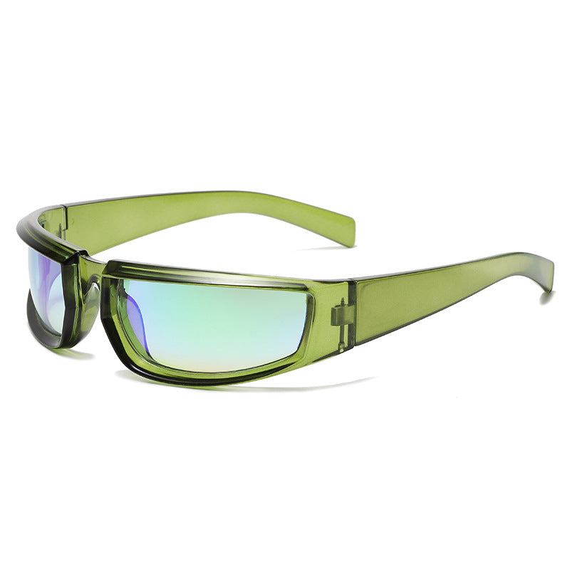 Fashion New Personality Cycling Sports Trend Sunglasses Men Gym From House Transparent green C11 No