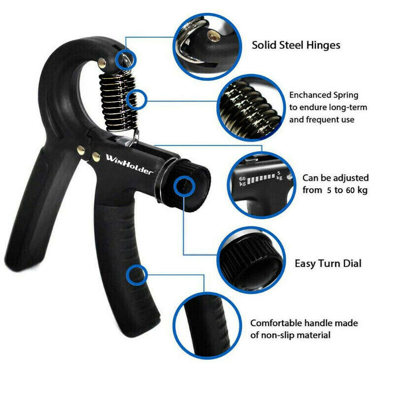 Hand Grip Adjustable Trainer Gripper Strengthener Gym Strength Exerciser Sports DealSniper.net