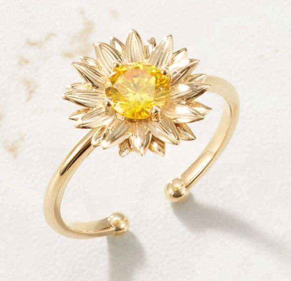 Korean Style Daisy Flower Elegant Opening Rings Women Adjustable Jewelry dealsniper-net Gold