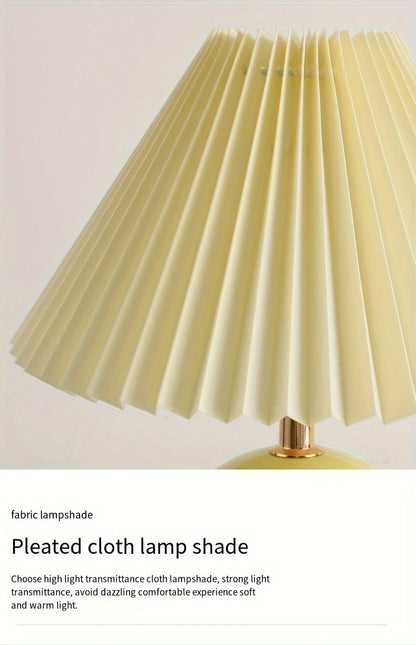 Ceramic Bottom Pleated Table Lamp Decoration Home Decor dealsniper-net