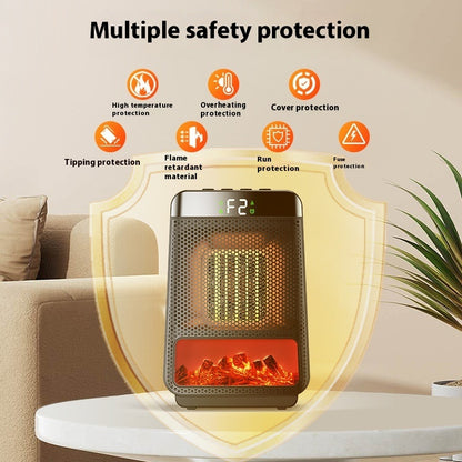 Fan Heater 3D Dynamic Flame Bathroom Home Heater Gadgets DealSniper.net