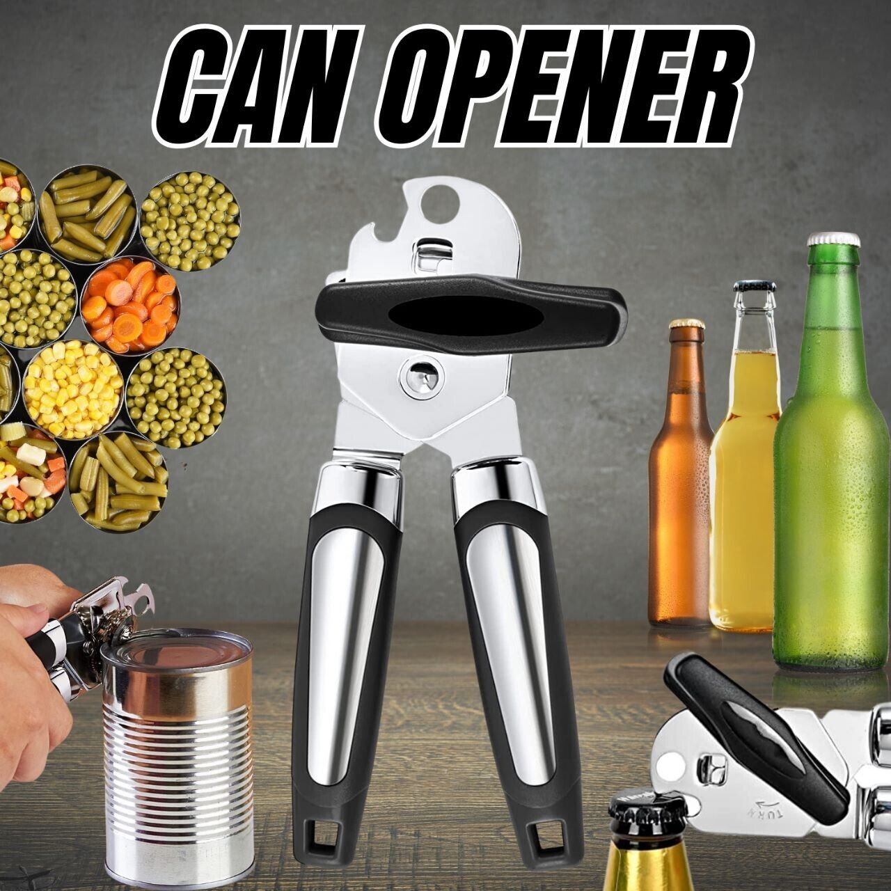 Manual Can Opener Smooth Edge Heavy Duty Opener Kitchen dealsniper-net