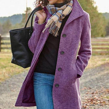 Winter Single-breasted Lapel Coat Fashion Commuter Women null