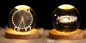 Luminous Starry Sky And Planets Moon Moon Crystal Ball Night Lamp