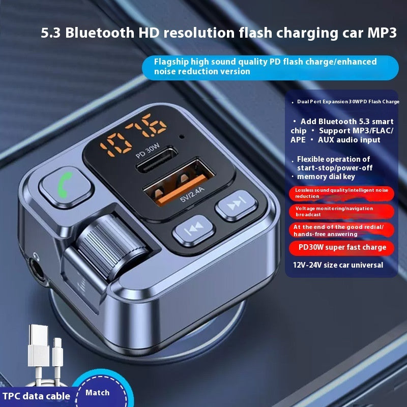 MP3 Player Bluetooth Receiver Fast Charging Car Charger Vehicle DealSniper.net Receiver With Data Cable