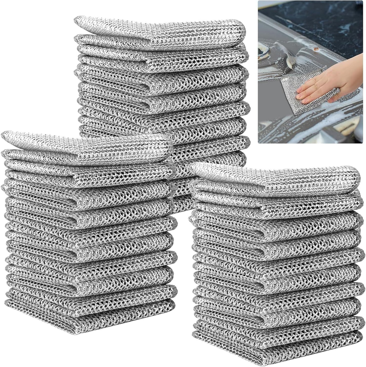 30PCS Multipurpose Wire Dishwashing Rags Kitchen DealSniper.net