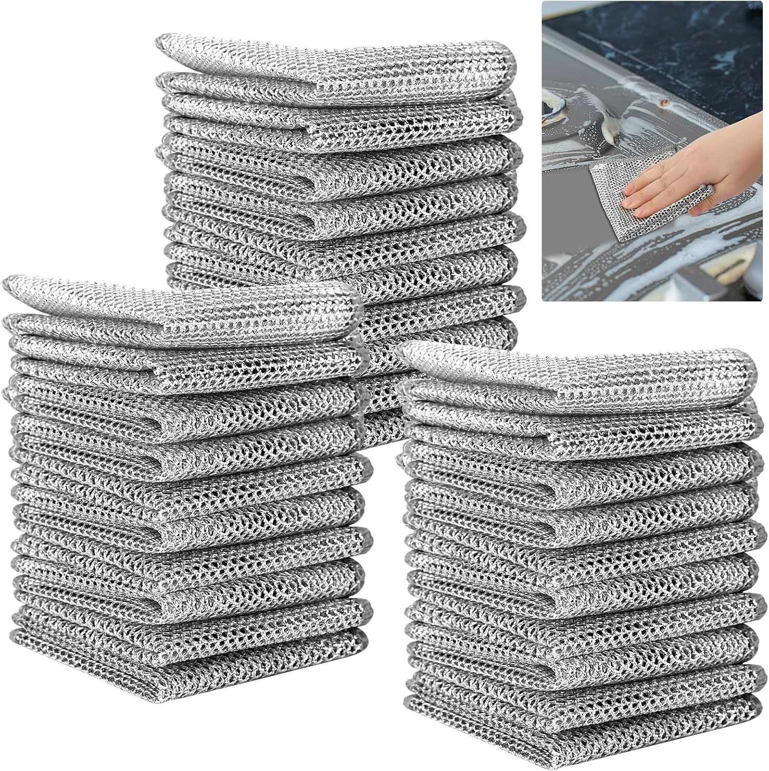 30PCS Multipurpose Wire Dishwashing Rags Kitchen DealSniper.net