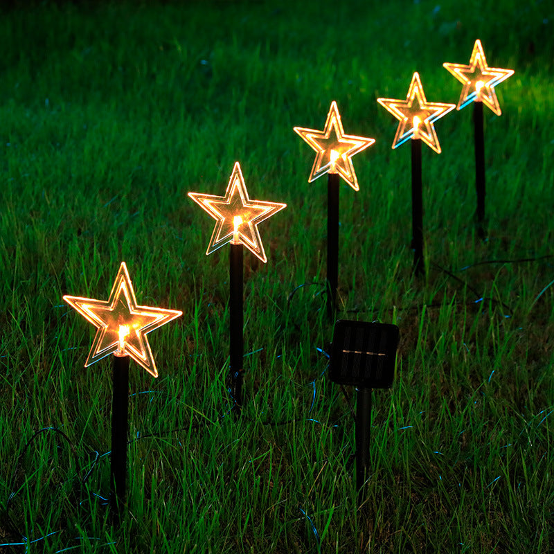 Solar Light Star Snowflake Christmas Tree Garden Light Decoration