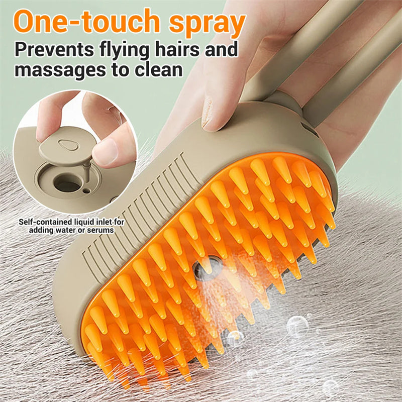 Cat Steam Brush Steamy Dog Brush 3 In 1 Electric Spray Cat Hair Brushes Pets dealsniper-net