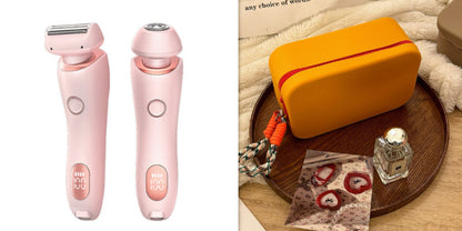 2 In 1 Hair Removal Epilator USB Rechargeable Trimmer Beauty dealsniper-net Pink and Sweet Red set USB