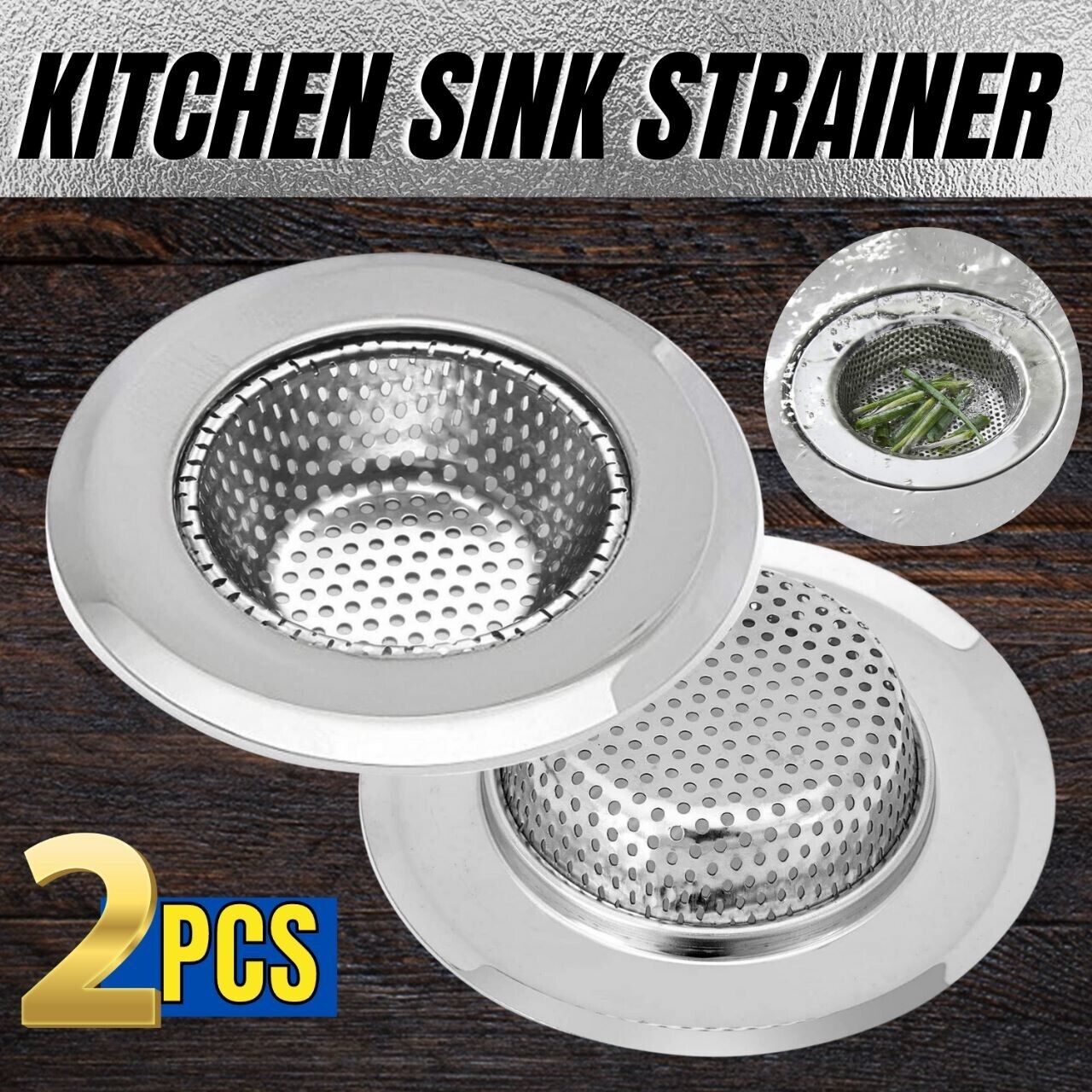 2PCS Kitchen Sink Strainer - Stainless Steel, Large Wide Rim 4.5 Diameter Home dealsniper-net