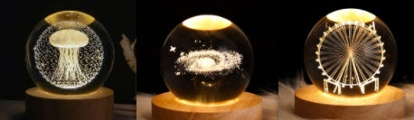 Luminous Starry Sky And Planets Moon Moon Crystal Ball Night Lamp