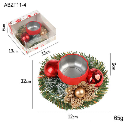 Christmas Candle Metals Candlestick Wreath Artificial Pinball