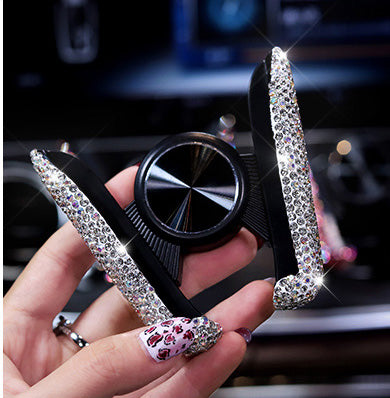 Fast Charging Mobile Phone Charger Bracket Vehicle Gym From House White diamond Mobile phone holder