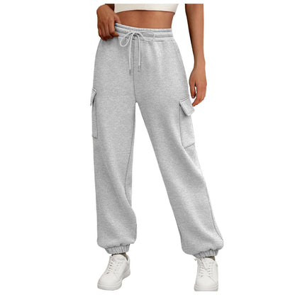 Women's Sweatpants Fleece Lined Baggy Athletic Jogger Women Gym From House Light Gray 2XL