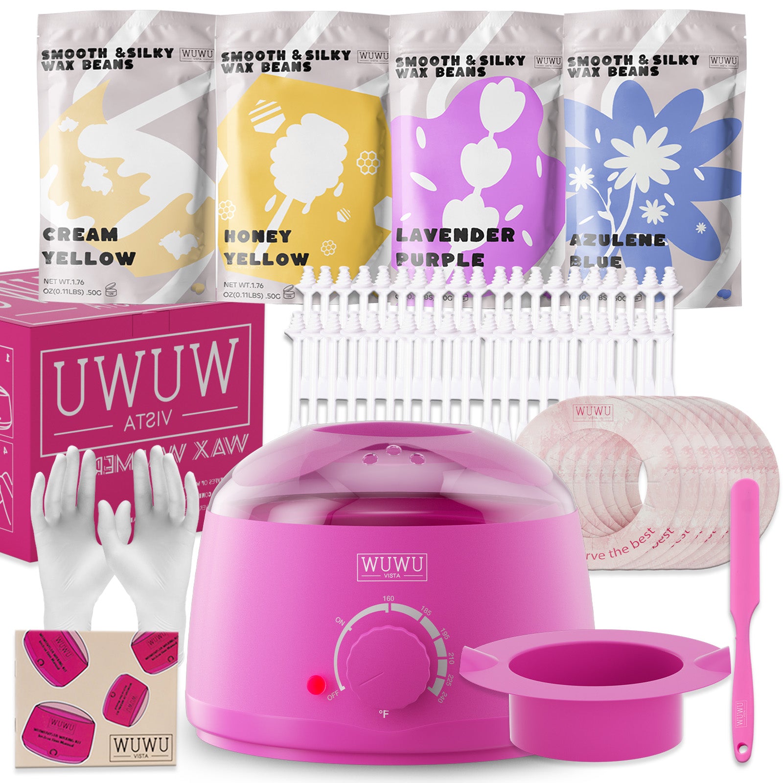 WUWUVISTA 60 Pcs Waxing Kit Easy-Clean Beauty dealsniper-net