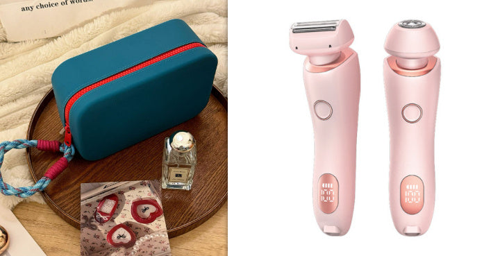 2 In 1 Hair Removal Epilator USB Rechargeable Trimmer Beauty dealsniper-net Pink and BeanBlue set USB