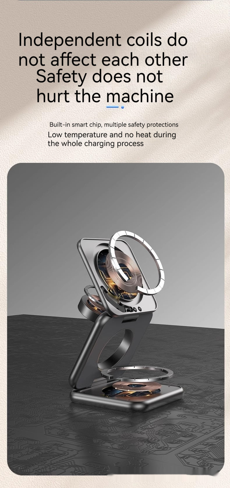 Foldable Magnetic Wireless Charger Mobile Phone Holder Gadgets Gym From House