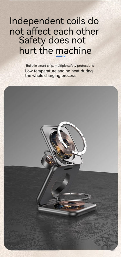 Foldable Magnetic Wireless Charger Mobile Phone Holder Gadgets Gym From House