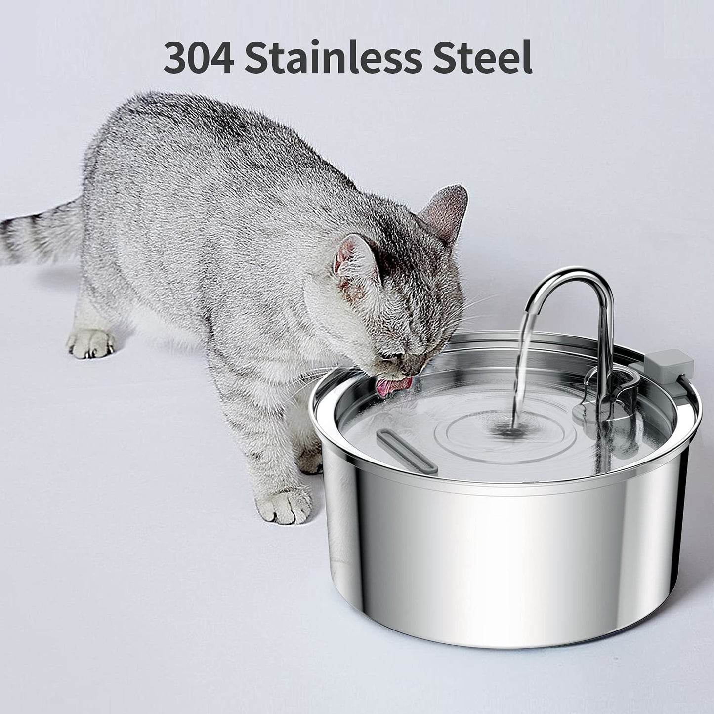 Stainless Steel Water Dispenser Automatic Fountain Pets dealsniper-net