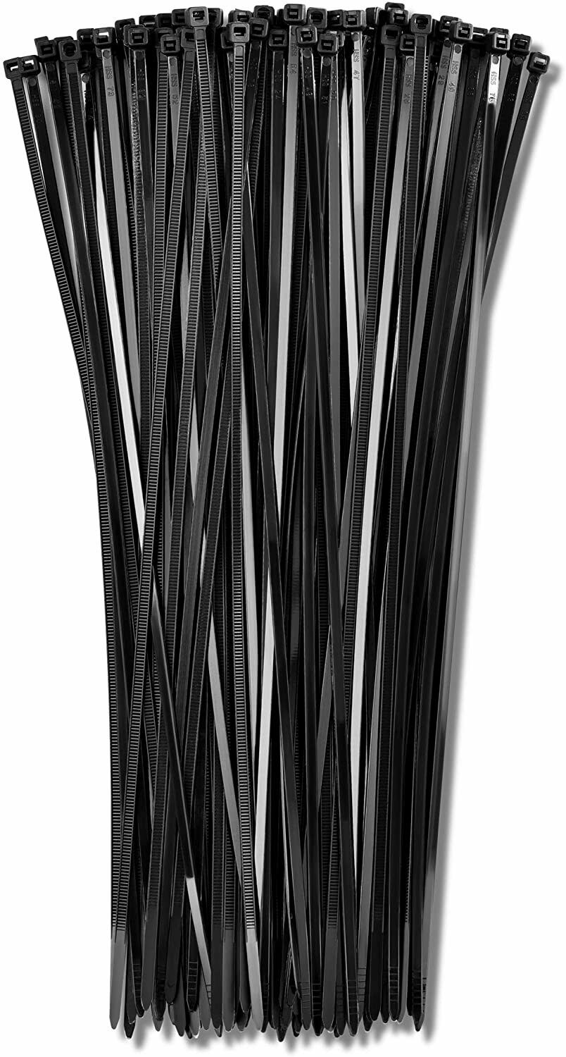 100 Cable Zip Ties 12 Inch Long Cable Ties Super Strong Nylon Cord Wrap Black Vehicle dealsniper-net