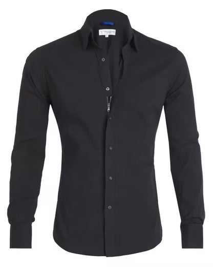 Long Sleeve Zipper Shirt With Button Clothing