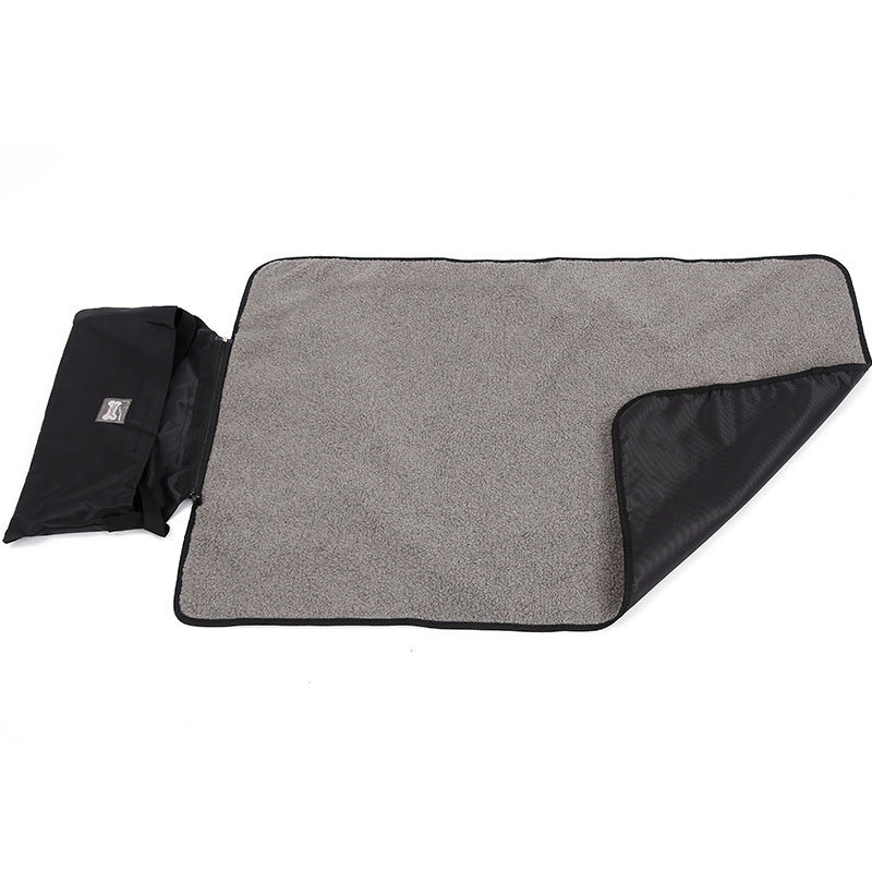 Outdoor Pet Blanket Folding Storage Portable Waterproof Pets dealsniper-net Black cashmere 100x70cm