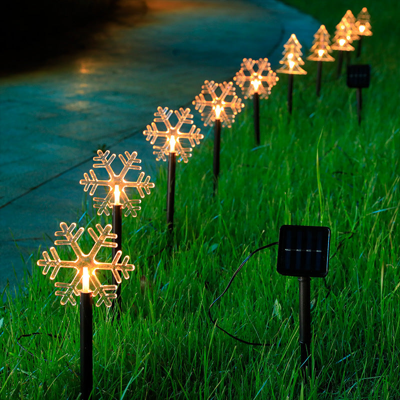 Solar Light Star Snowflake Christmas Tree Garden Light Decoration