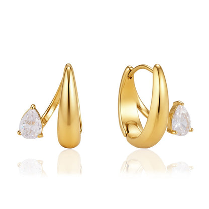 Women Teardrop U Shaped Ear Cuff Earrings Minimalist Jewelry Gym From House