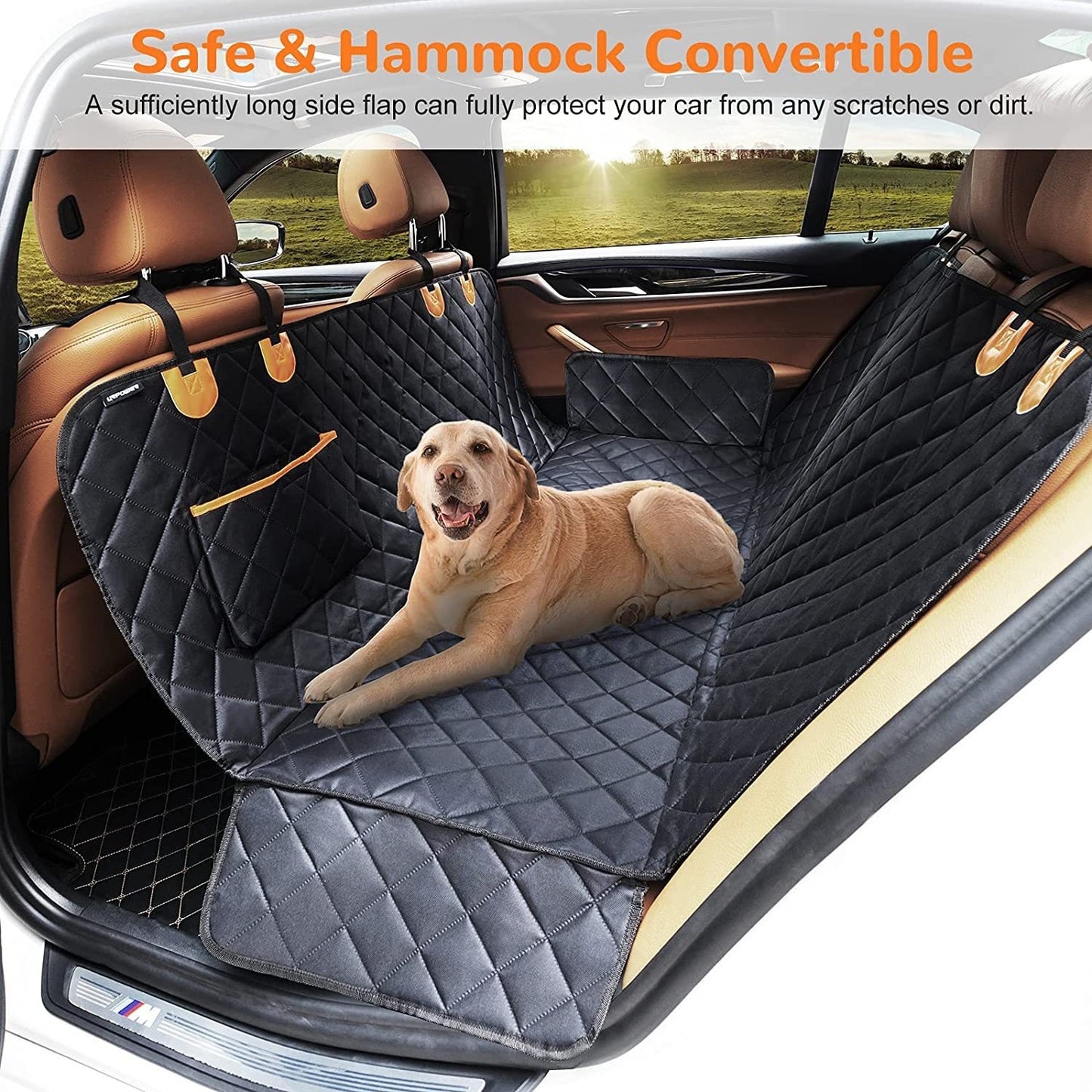 Pet Car Travel Rear Seat Cushion Dog Travel Toilet Pets dealsniper-net KC22 Small Ear Bag Orange D S