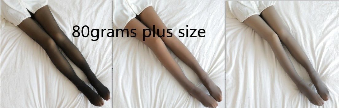 Fake Translucent Plus Size Leggings Fleece Lined Tights Fall And Winter