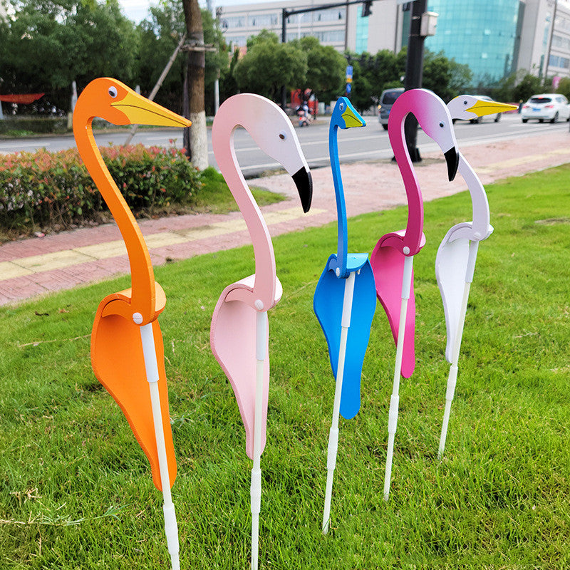 Swirl Flamingo Rotating Bird Beach Gardening Decoration Garden DealSniper.net Purple 40cm