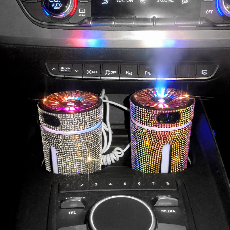 Luxury Diamond Car Humidifier LED Light Car Diffuser Vehicle DealSniper.net