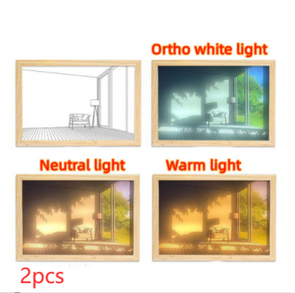 Illuminated Picture LED Decorative Light Painting Modern Night Light Home Decor dealsniper-net Empty room 2pcs S USB