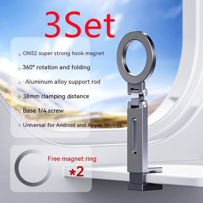 360-degree Rotating Folding Travel Mobile Phone Magnetic Bracket Gadgets Gym From House Grey 3Set