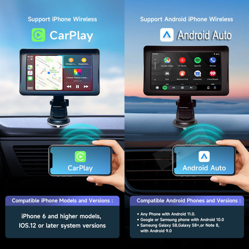 7 IPS Car Smart Screen Wireless Carplay Auto Mobile Phone Projection Screen Navigation Vehicle dealsniper-net