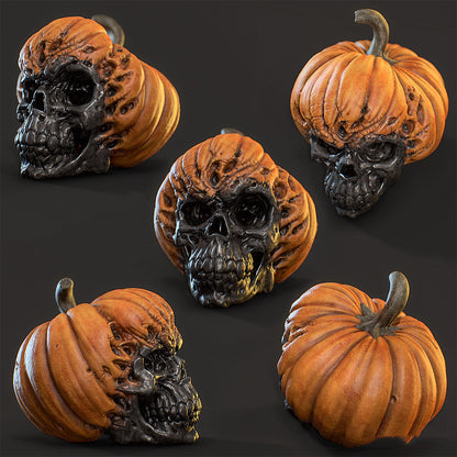 New Evil Pumpkin Skull Halloween Resin Ornament