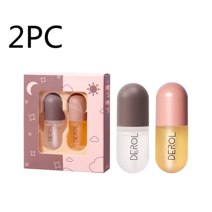 Day Night Instant Volume Lip Plumper Oil Clear Lasting Nourishing Beauty dealsniper-net Set 2PC 2x5.5ml