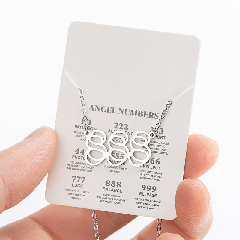Women's New Angel Lucky Digital Pendant Necklace
