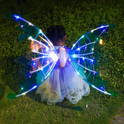 Girls Electrical Butterfly Wings With Lights Glowing Shiny Dress Kids dealsniper-net