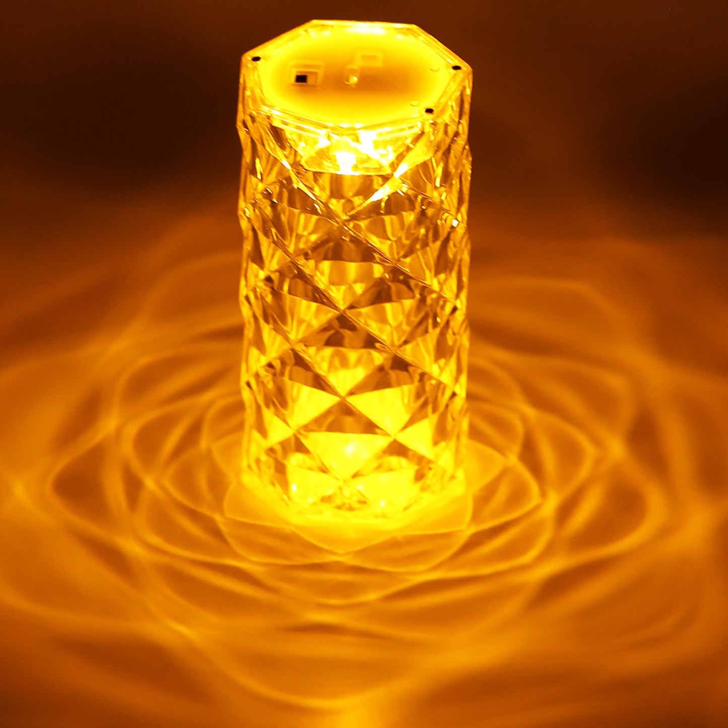Clear Acrylic Crystal Rose Petal Table Lamp Home Decor Gym From House