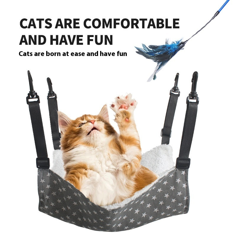 Lamb Fleece Cat Hanging Beds Pets Cage Hammock Bed Pets Gym From House