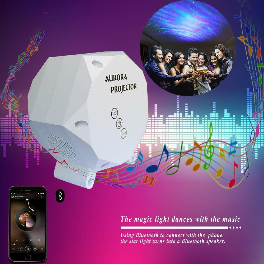 LED Aurora Galaxy Starry Sky Night Lights Star Projector Lamp Bluetooth Speaker