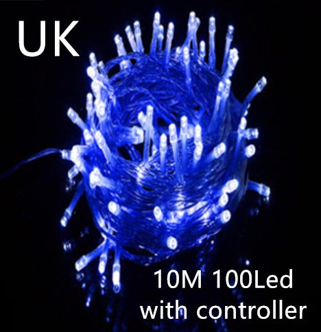 LED Curtain Garland On The Window USB String Lights Holidays DealSniper.net Blue with controller 10M100Led