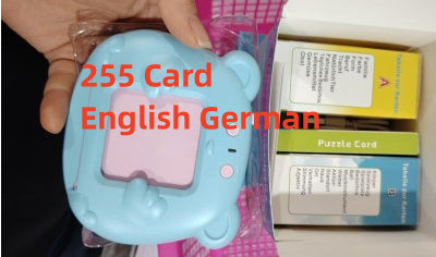 Card Early Education Children's Enlightenment English Learning Machine Kids DealSniper.net Blue Bear English German With 255cards