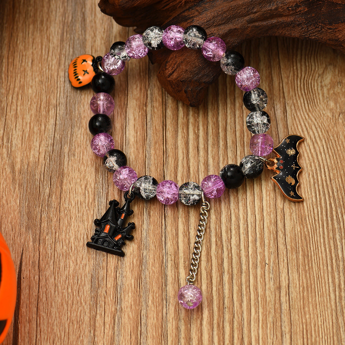 Crack Crystal Ball Bracelet Pumpkin Pendant Bracelet Jewelry dealsniper-net